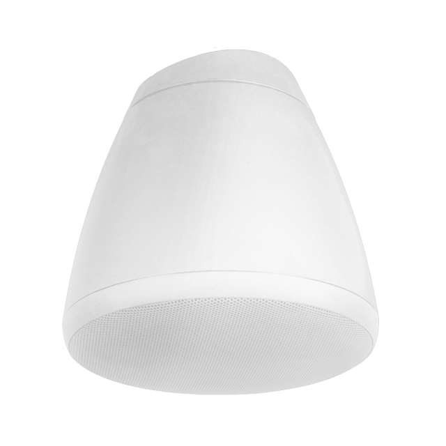 8" White Pendant Hanging Speaker, Bottom Angle