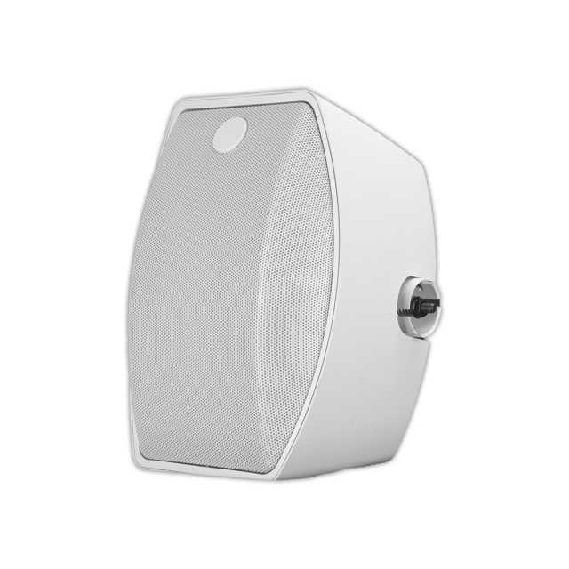 5.25" White Surface Mount Speaker, Front Angle View